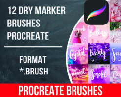12 dry marker brushes procreate