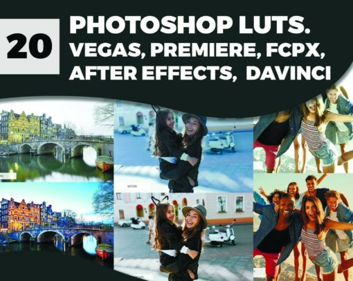 20 Photoshop LUTs CUBE format Vegas Premiere After Effects FCPX DaVinci 153787252707