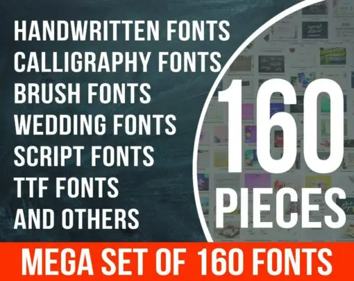 160 unique typefaces alligraphy display modern brush pen smooth rounded 153325483729